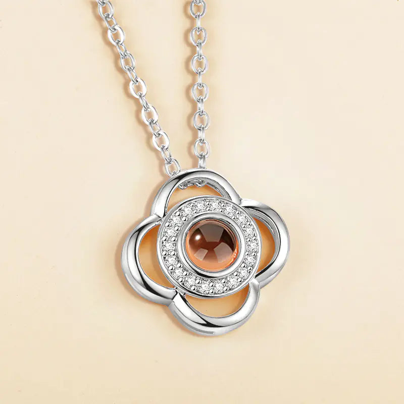 Love Memory Projection Necklace - I Love You in 100 Languages