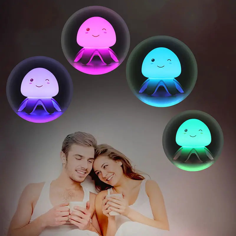 Silicone Jellyfish Night Light with Music for Kids