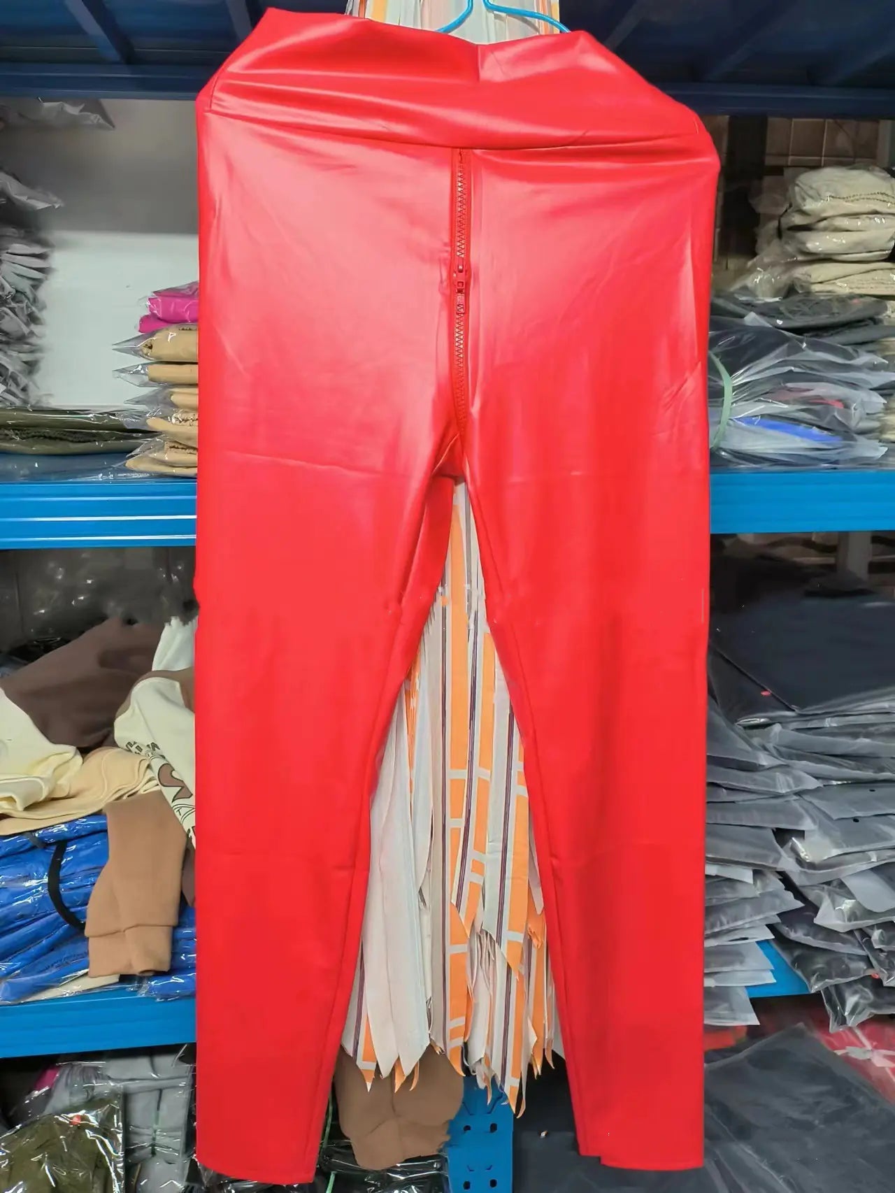 Black Matte PC Leather Crotch Pants