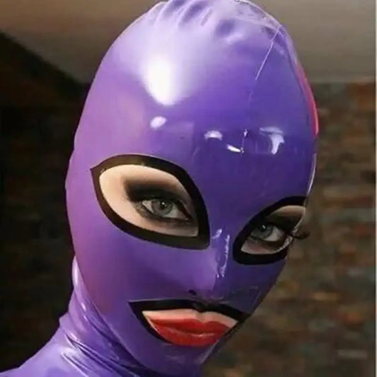 Latex Hood Mask with Zipper for Role Play