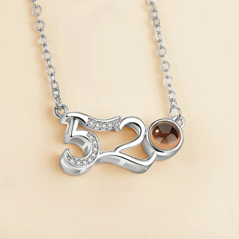 Love Memory Projection Necklace - I Love You in 100 Languages