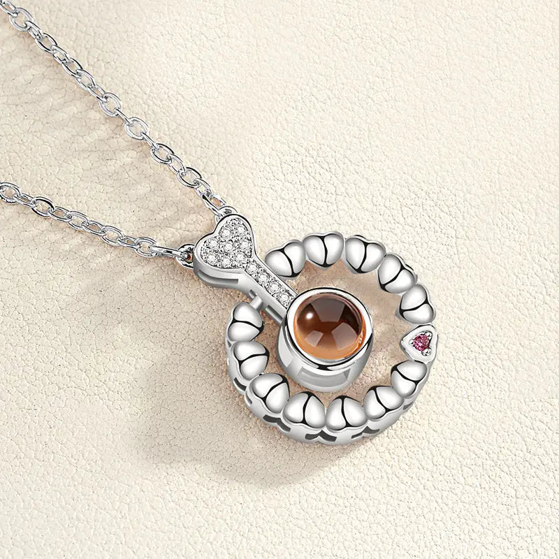Love Memory Projection Necklace - I Love You in 100 Languages