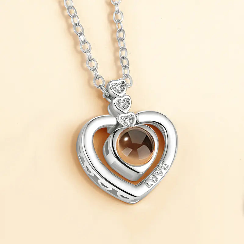 Love Memory Projection Necklace - I Love You in 100 Languages