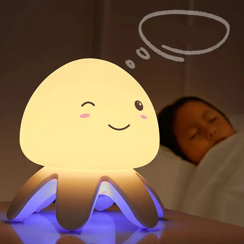 Silicone Jellyfish Night Light with Music for Kids