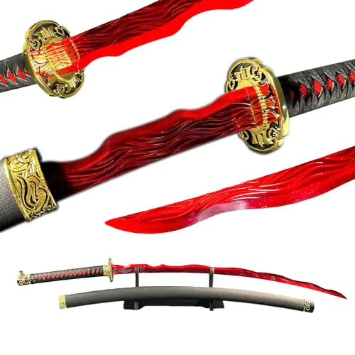 Elden Crimson Katana - Medieval Fantasy Sword for Cosplay
