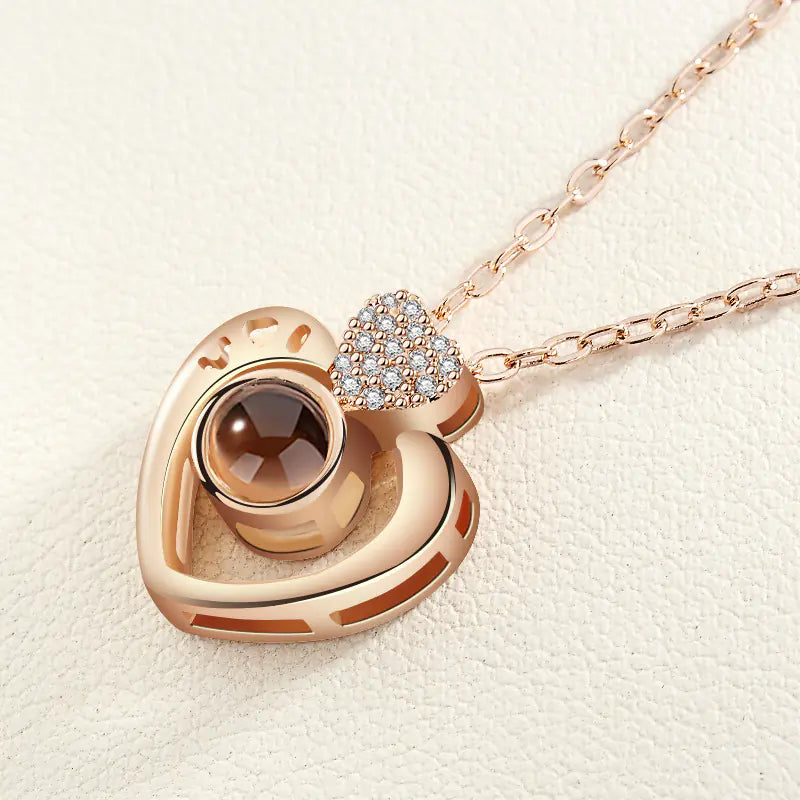 Love Memory Projection Necklace - I Love You in 100 Languages