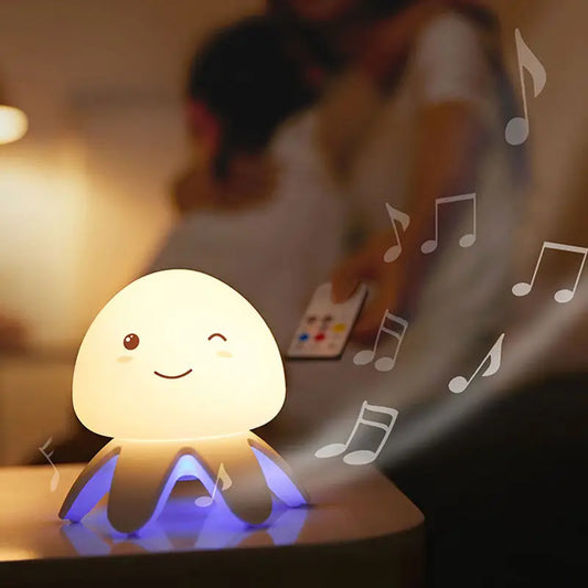 Silicone Jellyfish Night Light with Music for Kids