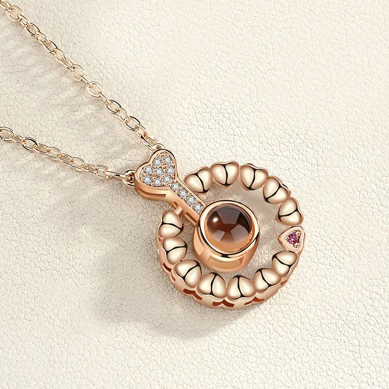 Love Memory Projection Necklace - I Love You in 100 Languages