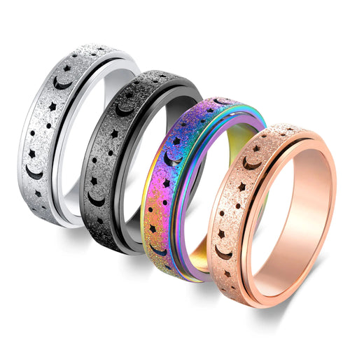 SereneSpin Titanium Anti-Stress Rings for Women - Set of 4