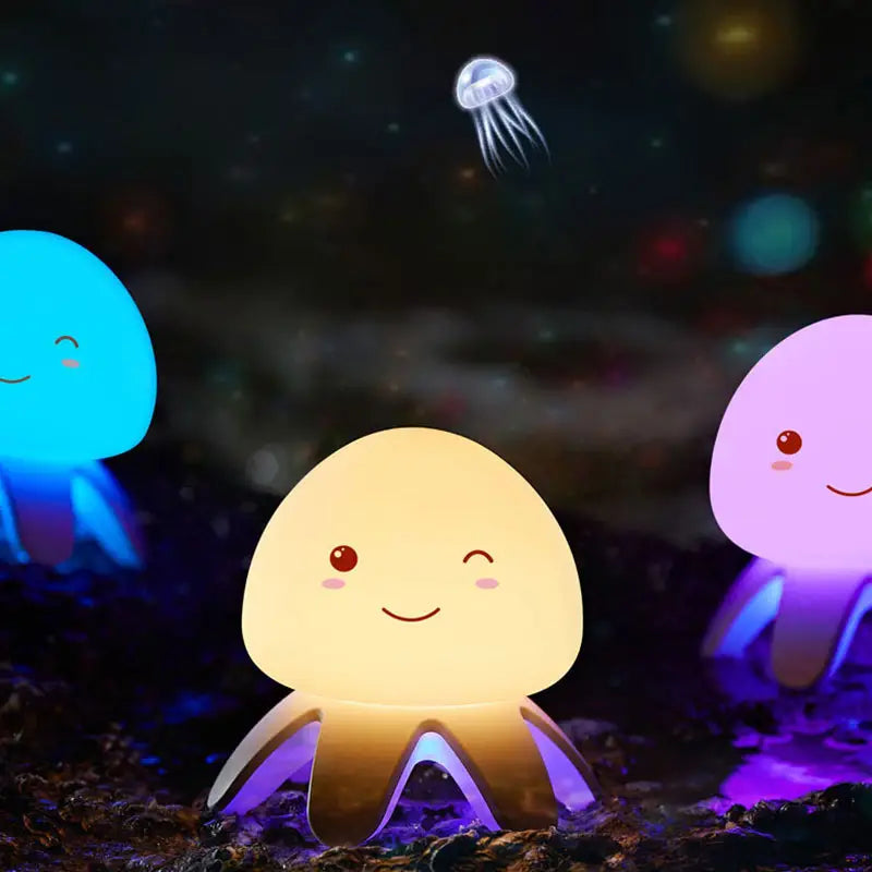 Silicone Jellyfish Night Light with Music for Kids