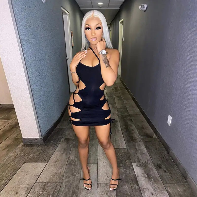 Summer Women's Cutout Drawstring Bodysuit