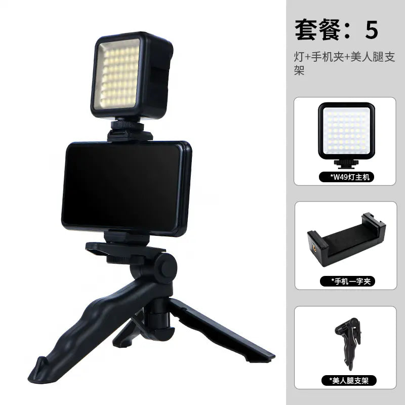 W49 LED Video Light with Phone Clamp for Streaming