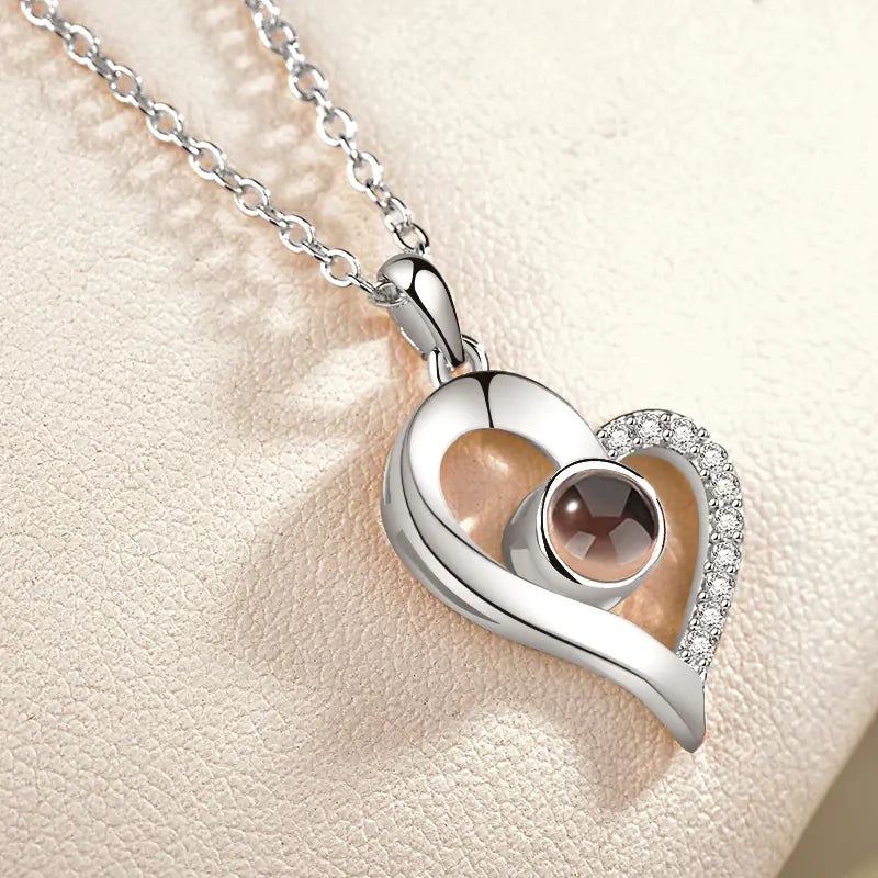 Love Memory Projection Necklace - I Love You in 100 Languages