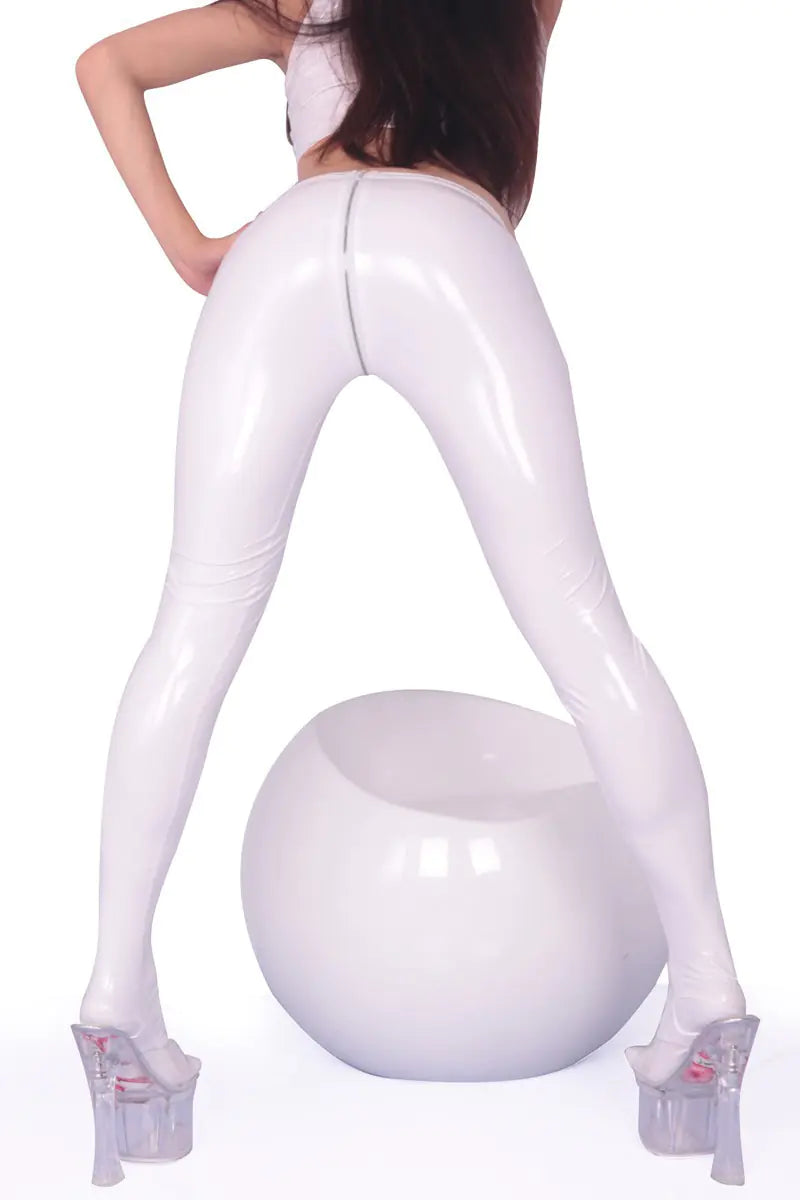Shiny Knee-Length Latex Pantyhose for Women